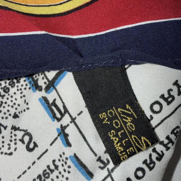 Vintage Grand Ocean Voyages Romantiques Royal Samuel Broome Map Scarf - Picture 6 of 11